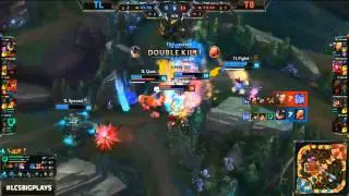 Teamfight Calitrlolz Irelia Quas Rumble Doublekill  - TL vs T8