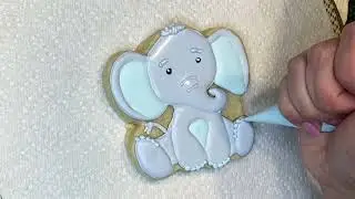 Baby Elephant sugar cookies / boy baby shower cookies 