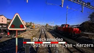 Führerstandsmitfahrt / cab ride S35 Kerzers - Lyss - Kerzers 🚃 BLS RABe525 NINA  ☀️