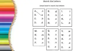 Match the Letters A&ndash;Z | Draw Lines to Match Capital & Small Letters | Kids Learning Worksheet