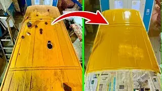 Roof Rust Repair & Full Yellow Paint Transformation | Bus Restoration Step by Step