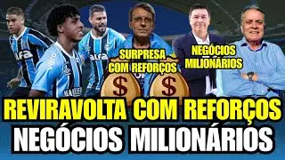 🚨REVIRAVOLTA COM NOVOS REFORÇOS! NEGÓCIOS MILIONÁRIOS! SUSPEITA DE LESÃO! CUELLAR FORA DO GRÊMIO!