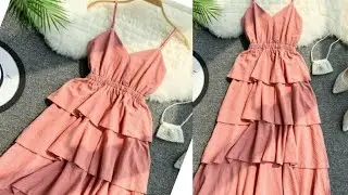 STYLISH THREE LAYER RUFFLE DRESS DESIGN CUTTING AND STITCHING | simple and stylish