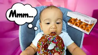 ACE'S REACTION TO HER FIRST DOUGHNUT!