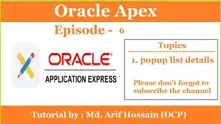 Oracle Apex Popup List details
