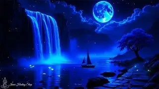 (No Ads) Deep Sleep Music With Waterfall &bull; Melatonin Release, Stop Overthinking &bull; Goodbye Insomni...