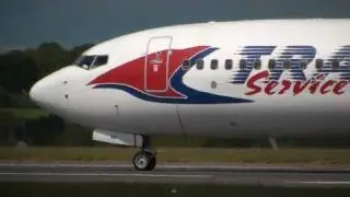 Firm Crosswind Landing by Travel Service 737-800
