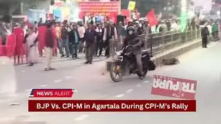BJP workers attacked a CPI-M rally in Ramnagar, Agartala.