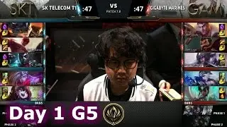 SK Telecom T1 vs Gigabyte Marines | Day 1 Game 5 LoL MSI 2017 Group Stage | SKT vs GAM MSI
