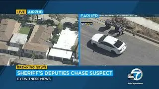 1 suspect in custody after driver abandons car, runs through residential area in Montebello