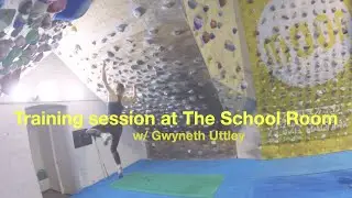 Climbing session in the Legendary School Room looks like W/ Gwyneth Uttley (World Cup Climber)