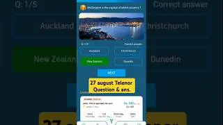 27 August 2025 Telenor Questions and Answers | My Telenor Questions Today | General Knowledge MCQs