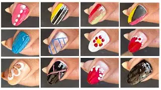 Top 12 Really Easy nail art for beginners || Nail art with household items#nails #nailart2024#nail