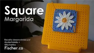 Square Margarida em croch&ecirc; com Fio Opaque | Por Tayn&aacute; da @sollertiatelie