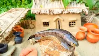 Miniature cooking mini fish curry and rice #minicooking 