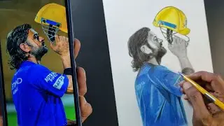 How To Draw MS Dhoni Drawing, MS Dhoni Drawing Step By Step, Dhoni Drawing