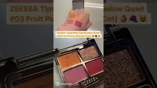 ZEESEA Tipsy Kitty Eyeshadow Quad #03 Fruit Punch (Persian Cat) swatches #shorts #zeesea