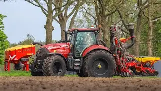 Case IH Puma 185 | Väderstad Tempo V | De Samenwerking BV Elsloo | Mais zaaien | Maisaussaat