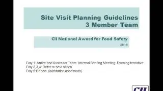 020514  Refresher Training for CII National Award for Food Safety