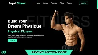 Complete Responsive GYM Website using HTML CSS And JavaScript | Pricing Section Code
