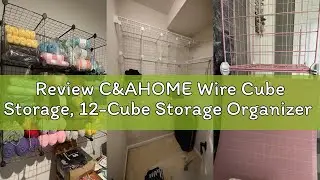 Review C&AHOME Wire Cube Storage, 12-Cube Storage Organizer Metal, C Grids Storage Bins Shelving, Mo