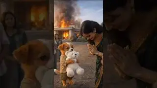 A poor puppy risked its life to save a child trapped inside a burning bungalow😭 #shorts