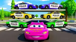 The Police Car Squad mission to save the world begins! Police car team successfully solve the crime?