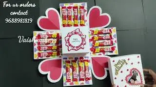Heart Explosion box | White and Red box | Customized gifts