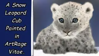 Snow Leopard Cub painted in ArtRage Vitae.