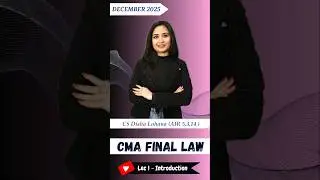CMA Final Law | December 2025 | CS Disha Lohana | Commerce Educators | #cmafinallaw #cmafinalclasses
