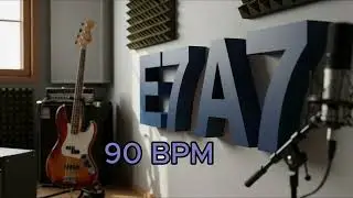 Bass Jam: Funk Soul Groove (90 BPM)  (NO BASS) E7  A7 (I7-IV7 Blues )