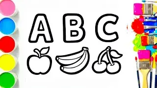 How to Draw ABC and 3 Fruits | Step by Step 