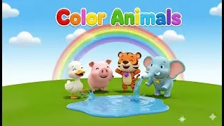 Animals Jump Into Color Changing Water | Cartoons For Kids
