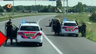 Beelden van arrestaties op snelweg A58 vanuit cabine vrachtwagen