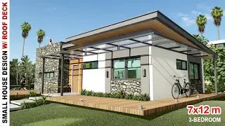 Ep-09 | 3 BEDROOM SMALL HOUSE DESIGN WITH ROOF DECK (7x12m) - House Design Under 2 Million PH