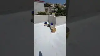 עלי איטום גגות - פרויקט איטום גגות בדאליית אל כרמל, אחרי יריעות ובשלב של הלבנה לצורך בידוד