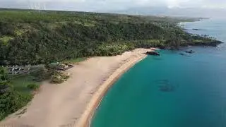 Drone (Aerial) video of Waimea bay in the island of Oahu, Hawaii
