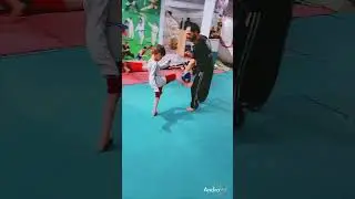 Down circle kicking exercise cute  kid