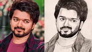 How to Draw Thalapathy Vijay || vijay Thalapathy sketch 