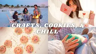 Valentines DIY Decor, Cookies, and Cozy Beach Fire