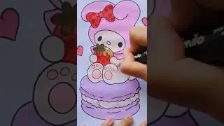 Coloring my melody super cute #short #videoshort #coloring #mymelody #sanrio