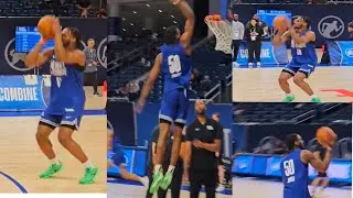 Bronny James showed off and crushed the 3-point star shooting drill at the #nbadraftcombine