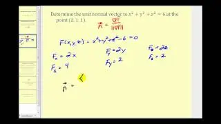 Determining a Unit Normal Vector to a Surface