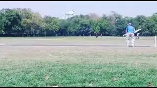 Playing cricket at India gate