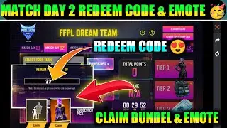 MATCH DAY 2 REDEEM CODE & EMOTE 🥳 | FFPL MATCH DAY 2 REDEEM CODE | TODAY REDEEM CODE | DREAM TEAM