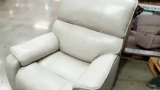 Costco! Power Leather Recliner w/ USB (White) $449!!!