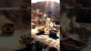 Massive Mining Operation: Heavy Equipment in Action! 🚧