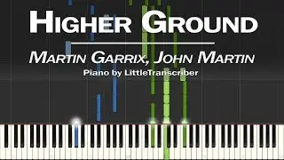 Martin Garrix, John Martin - Higher Ground (Piano Cover) Synthesia Tutorial by LittleTranscriber