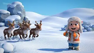 Five Little Caribou Run Run Run | Nursery Rhymes for Kids & Baby Songs