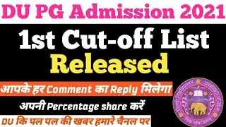 DU PG 1st Cut-off list 2021 | DU PG Admission 2021-22 | du pg 1st cut off | special drive Cut-off du